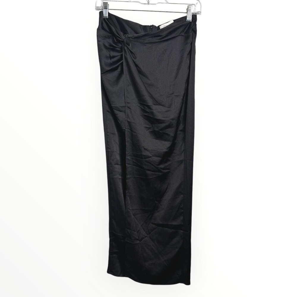 ASOS TopShop Size 6 Black‎ Draped High Slit Maxi Wrap Skirt NEW